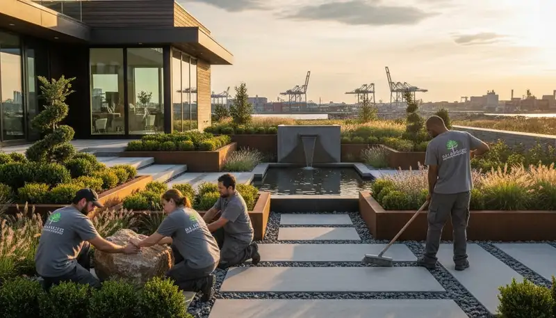 Landscaping crew serving Staten Island, NY with professional lawn and garden care