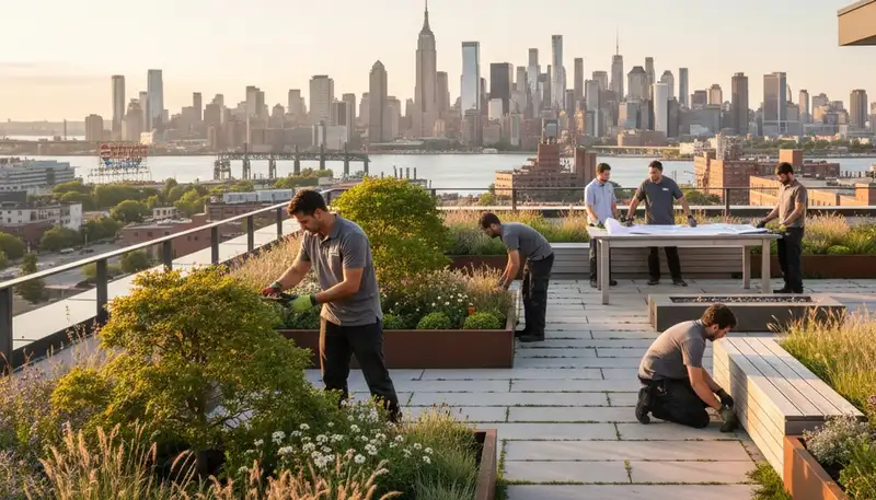 Landscape service in Staten Island, NY by a professional landscaping crew