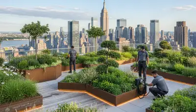 Landscaping crew serving Staten Island, NY for lawn care and landscape maintenance