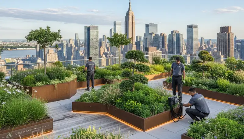 Landscaping crew serving Staten Island, NY for lawn care and landscape maintenance