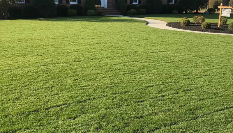 Freshly installed sod lawn with lush green grass by Chop Chop Landscaping in Staten Island, NY