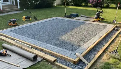 Professional shed foundation and base preparation by landscapers in Staten Island, NY